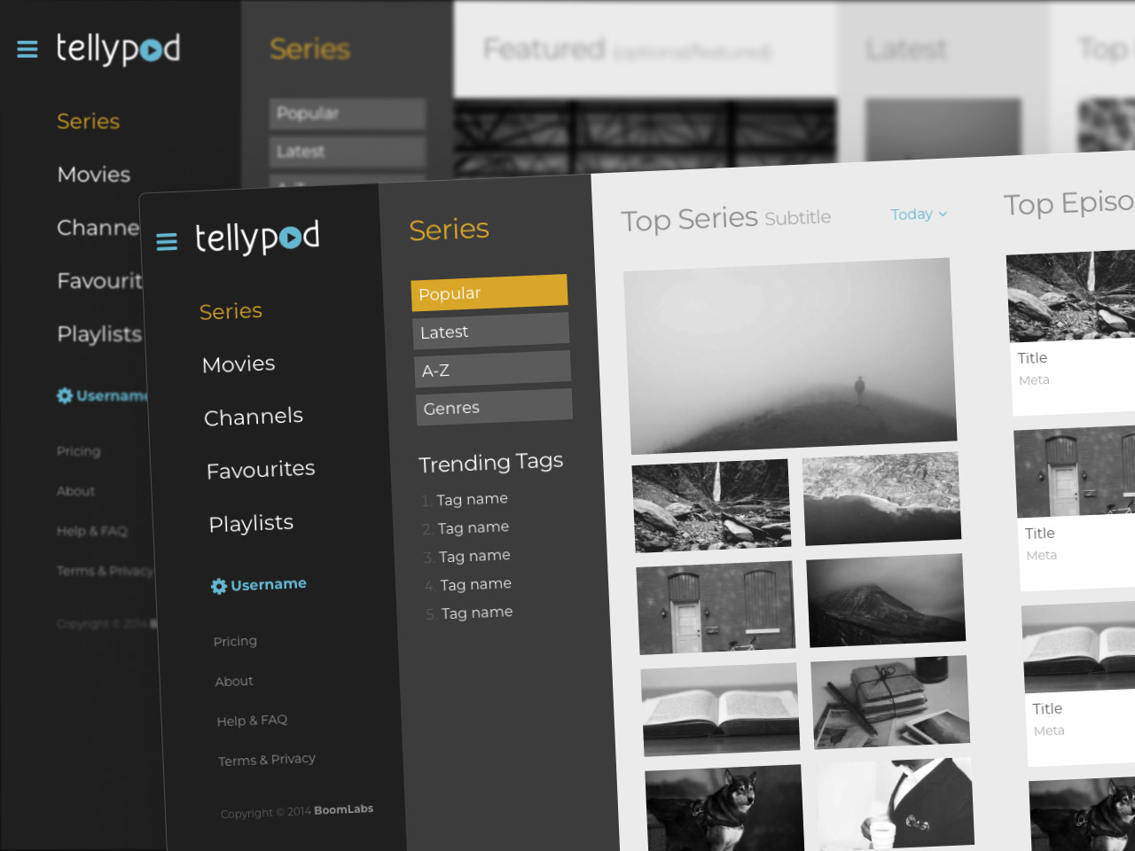Tellypod series browsing interface