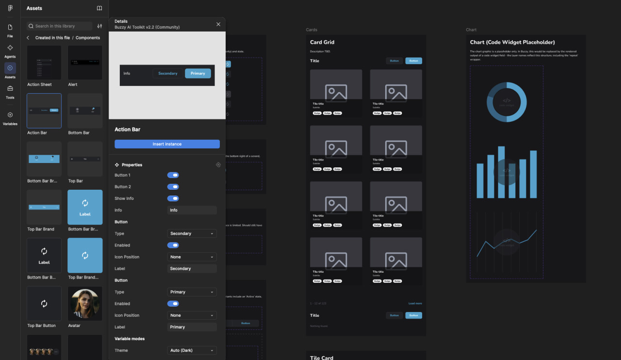 As with any design system, components are the building blocks of the Buzzy Figma Toolkit