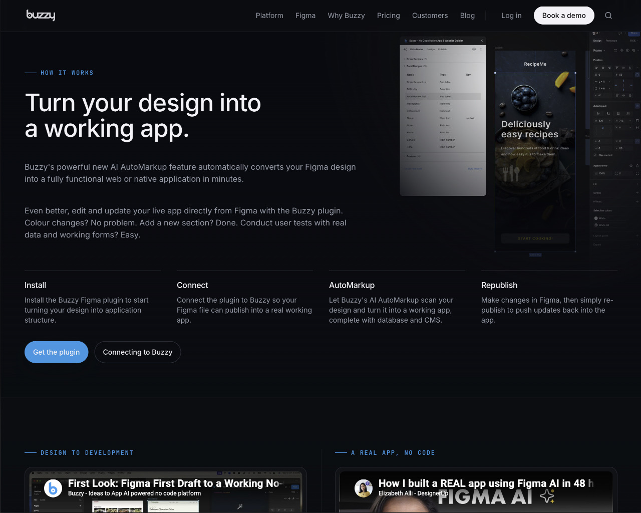 Buzzy website customer stories section