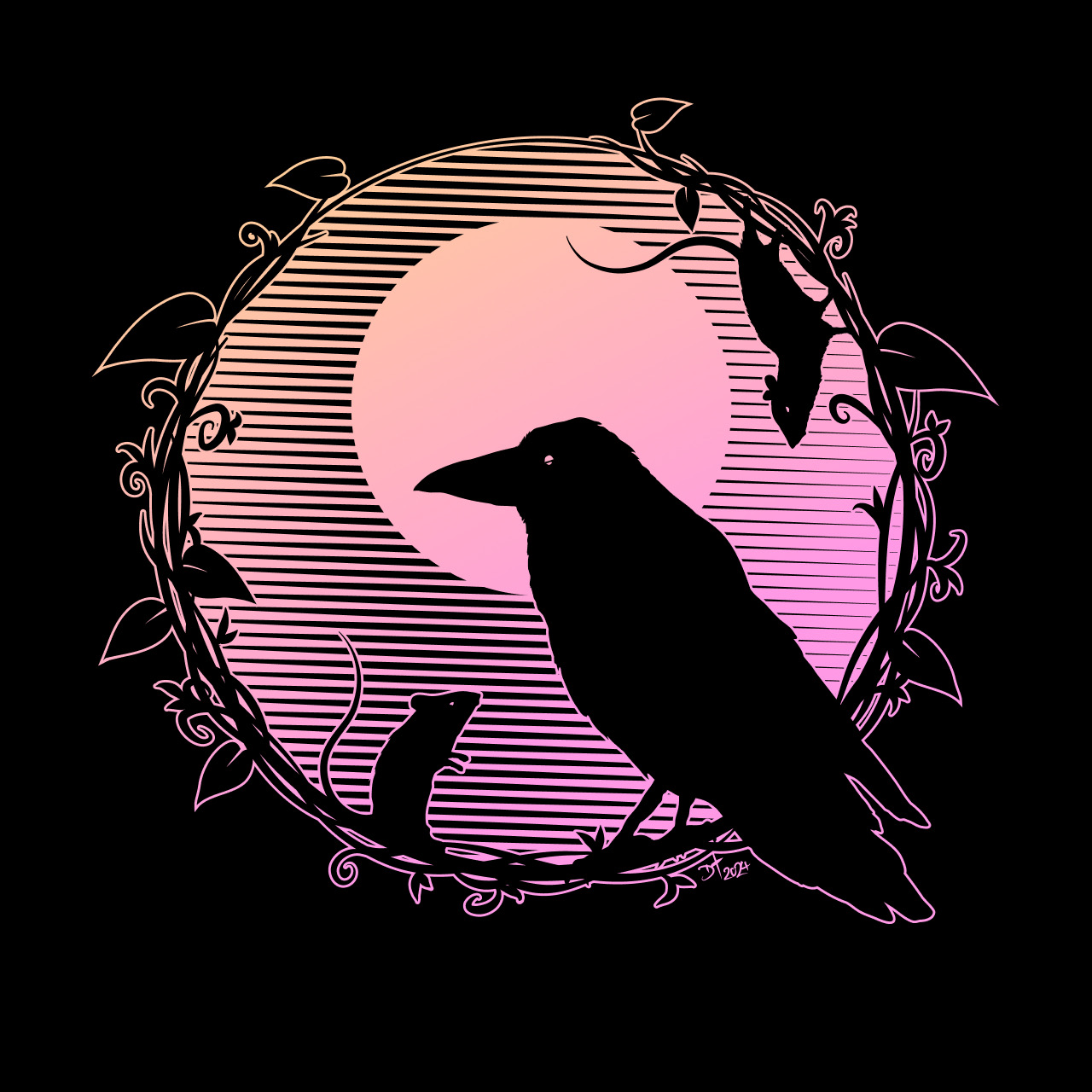 Crow tee graphic
