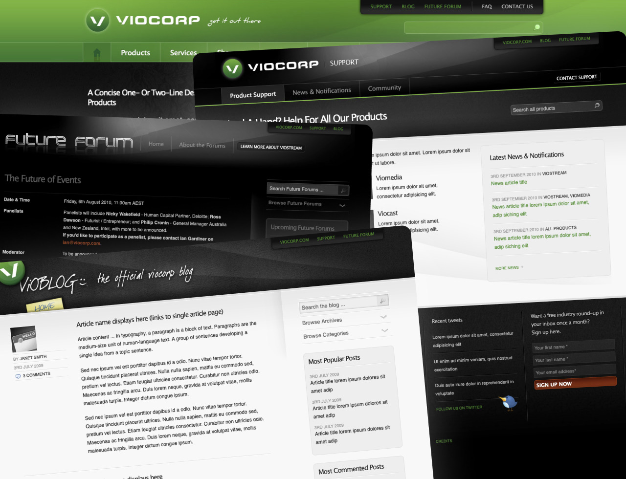 Viocorp website homepage